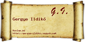 Gergye Ildikó névjegykártya